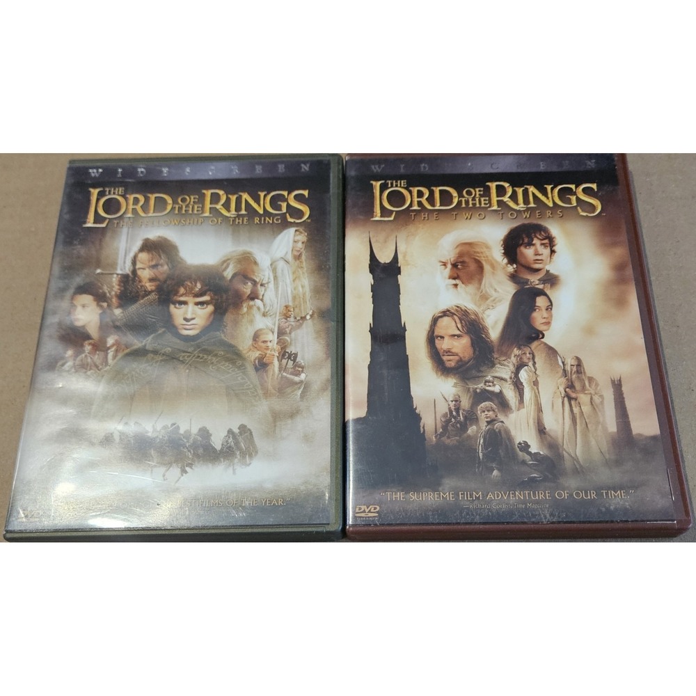 Lord of‎ the Rings DVD Lot Fellowship Two Towers Widescreen